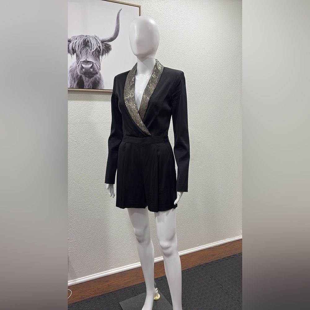 Alice + Olivia Black Garment with Metallic Detail